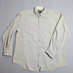 GMC Dealer long sleeve button down shirt men's size 2XL cream colour work wear